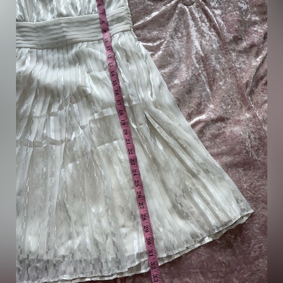 White House Black Market Chiffon Pleated Dress (6) - Picture 4 of 11